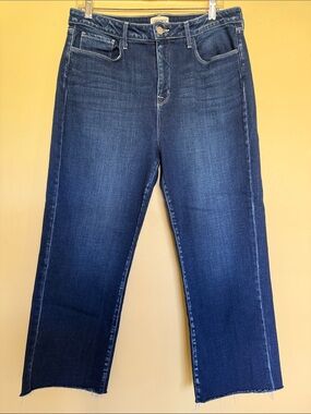 L'AGENCE Dark Indigo Cropped wide leg Jeans size 32